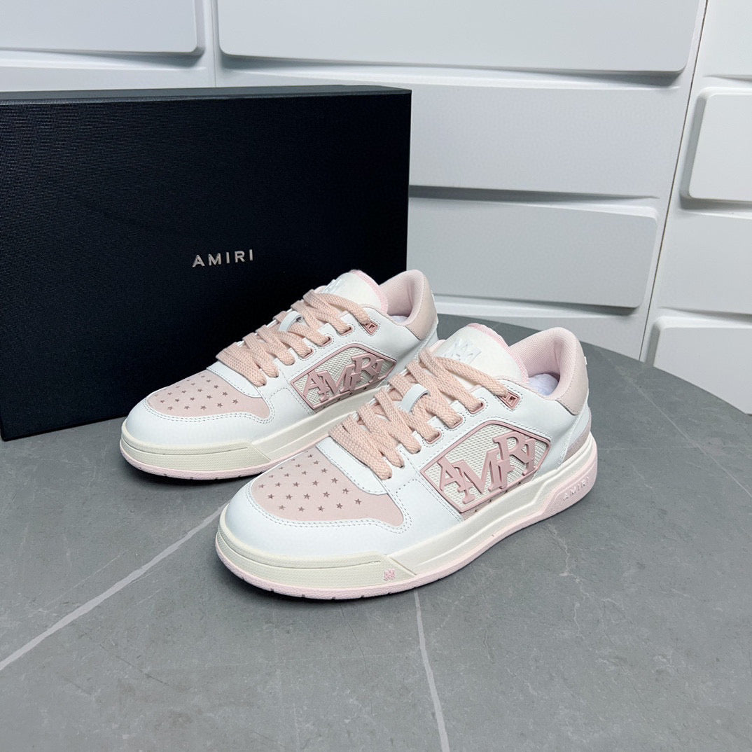 Amiri Classic Low Trianers Pink and White
