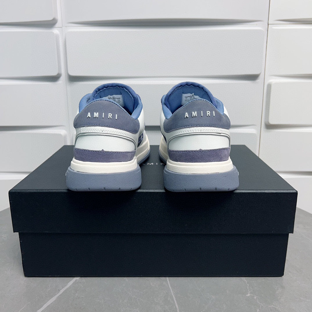 Amiri Classic Low Trainers White and Navy Blue