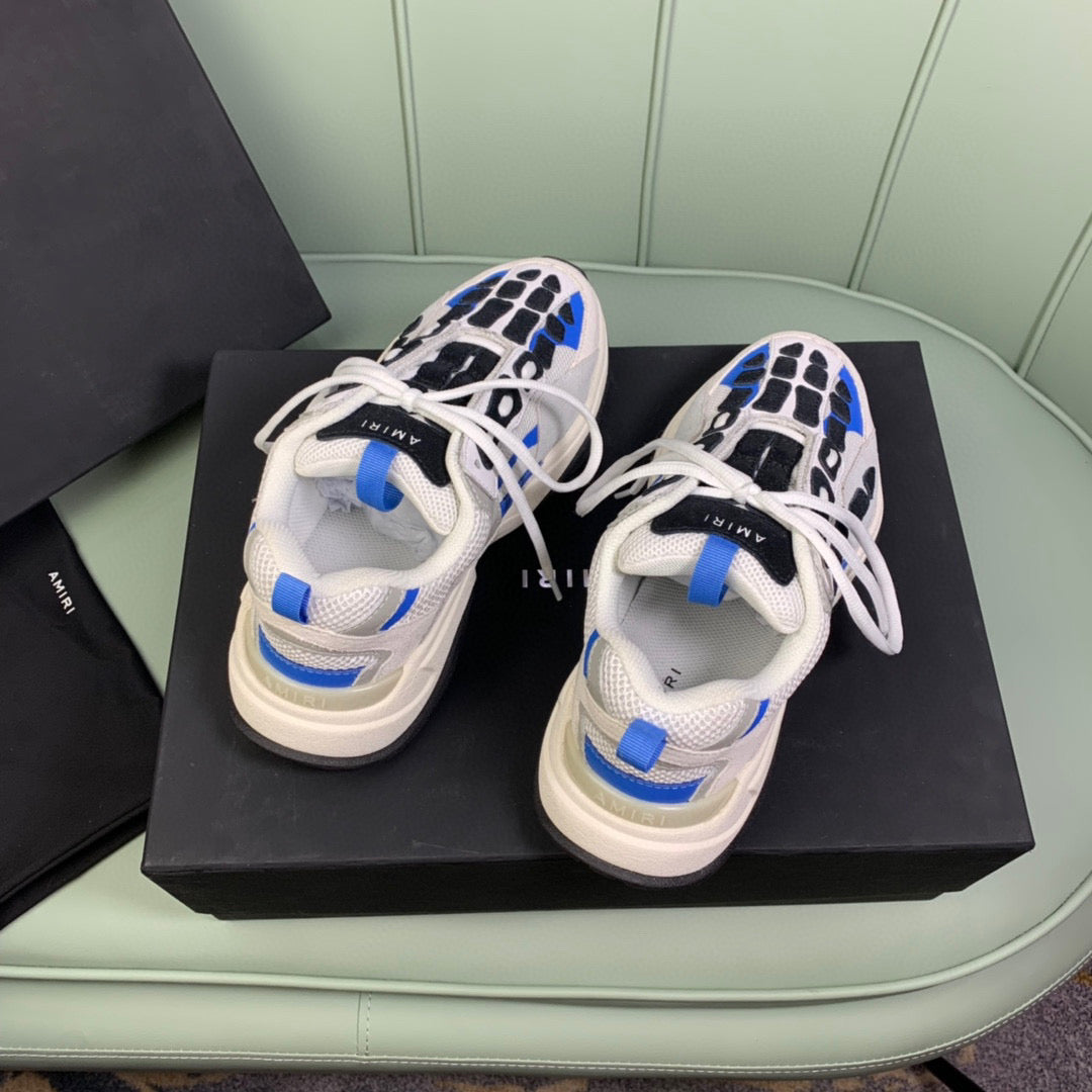 Amiri SKel-Top Trainers White and Blue