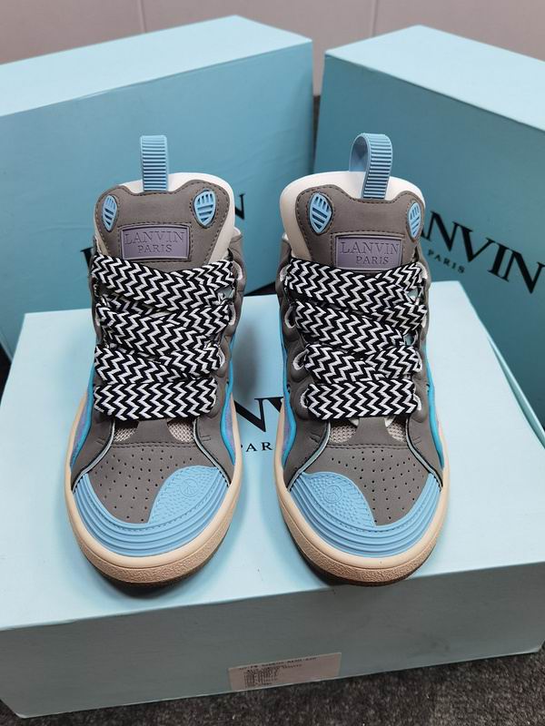 Lanvin Curb Low-top Trainers Grey and Blue