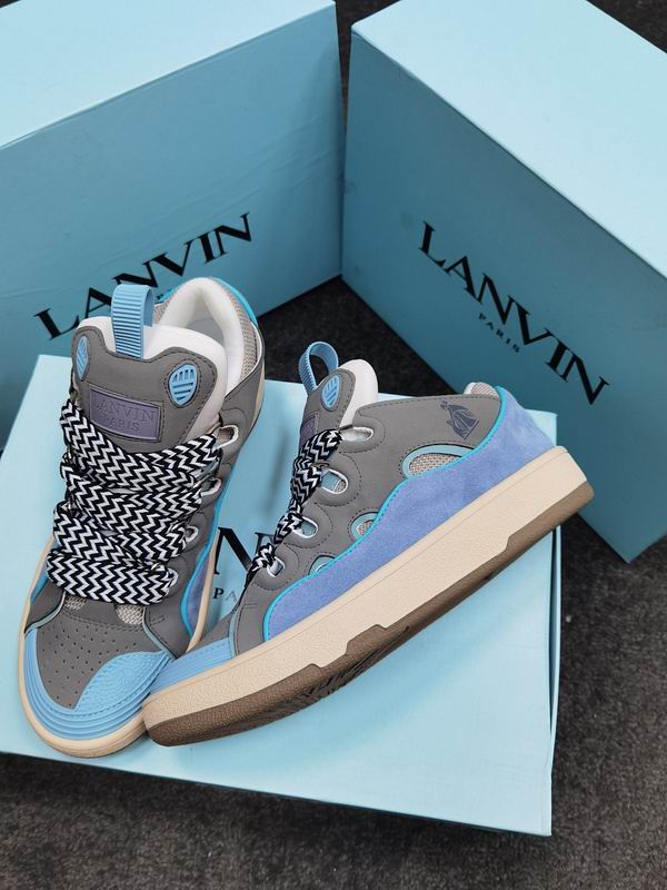 Lanvin Curb Low-top Trainers Grey and Blue