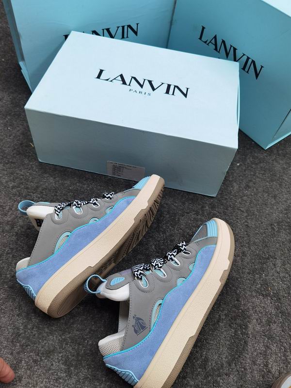 Lanvin Curb Low-top Trainers Grey and Blue