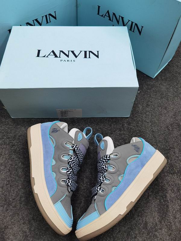 Lanvin Curb Low-top Trainers Grey and Blue