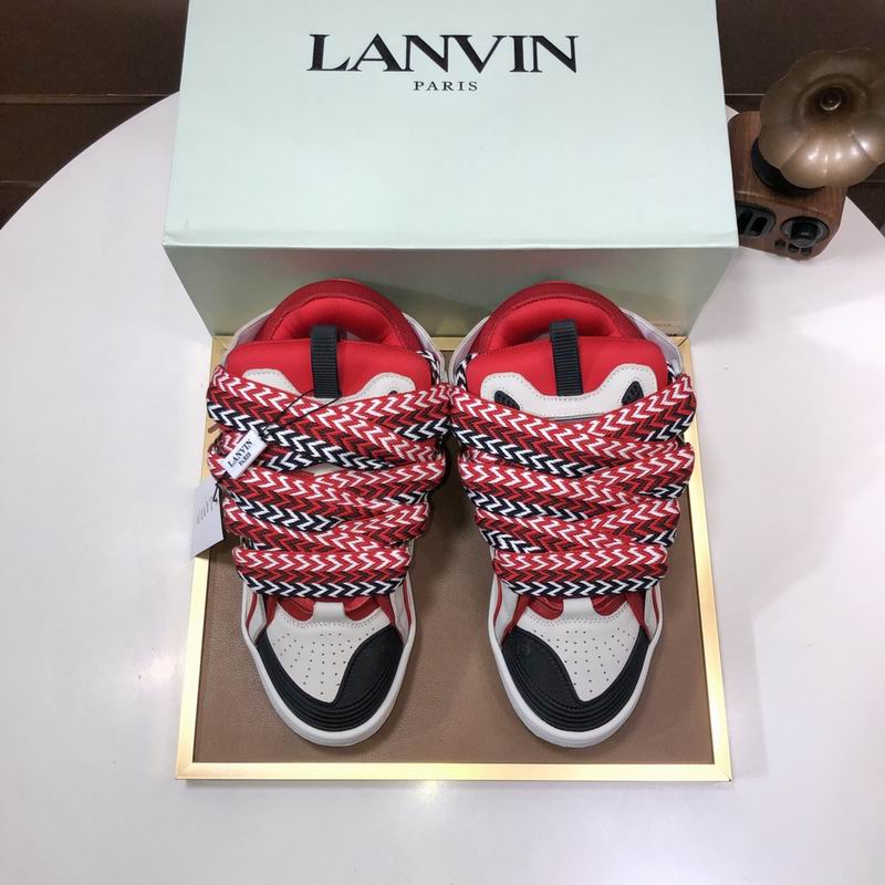 Lanvin Curb Low-top Trainers White and Red