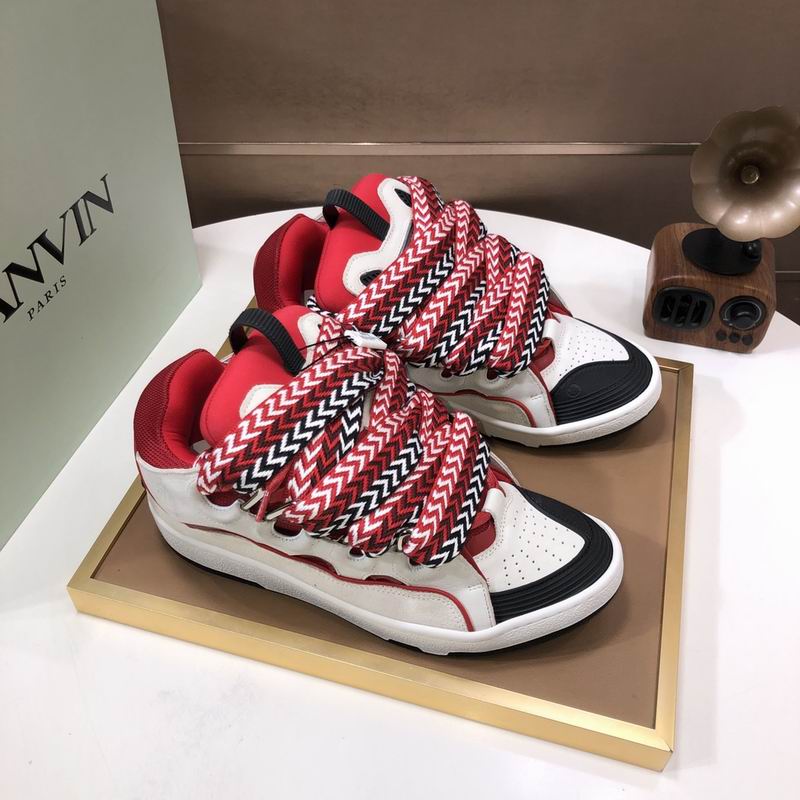 Lanvin Curb Low-top Trainers White and Red