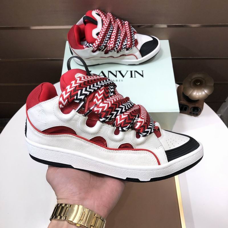 Lanvin Curb Low-top Trainers White and Red