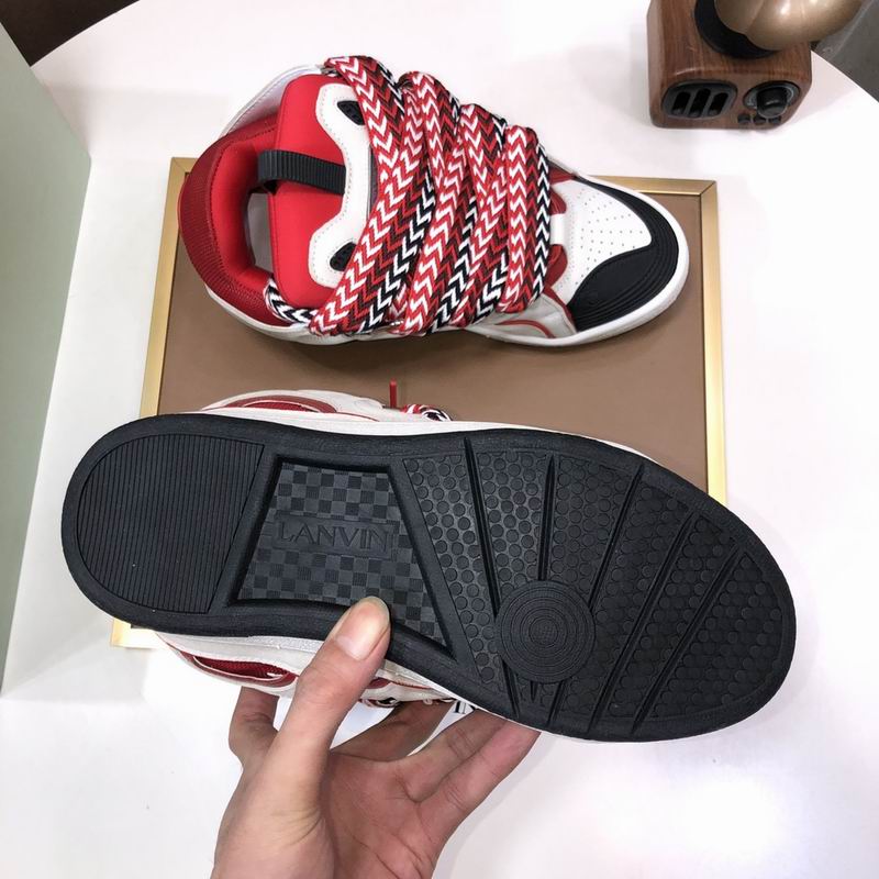 Lanvin Curb Low-top Trainers White and Red