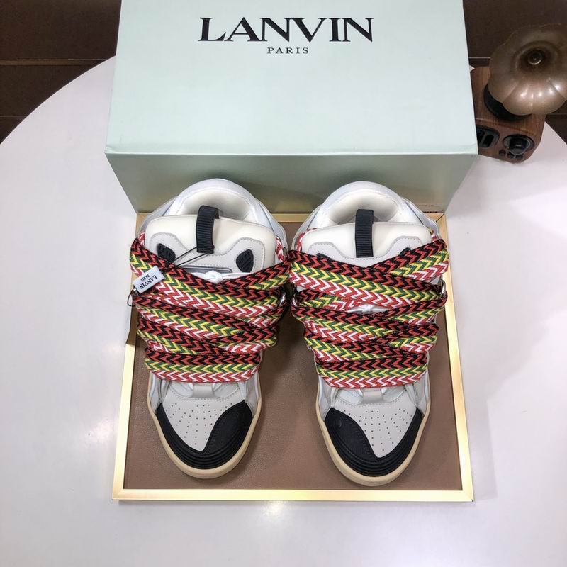 Lanvin Curb Low-top Trainers Cream and Black