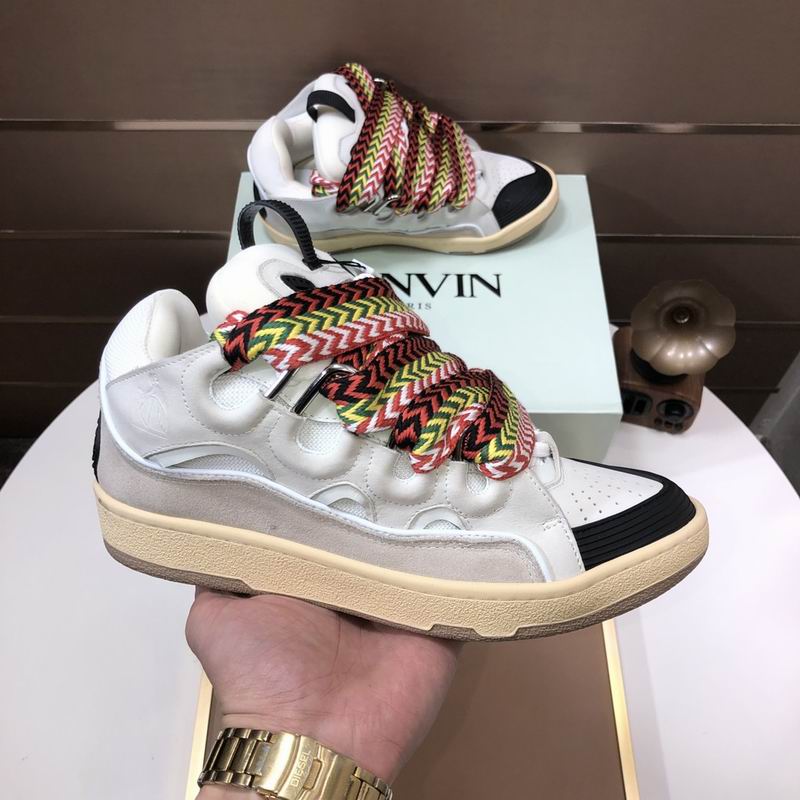 Lanvin Curb Low-top Trainers Cream and Black