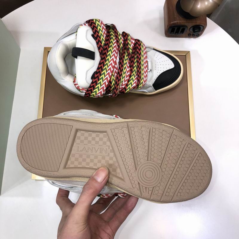 Lanvin Curb Low-top Trainers Cream and Black