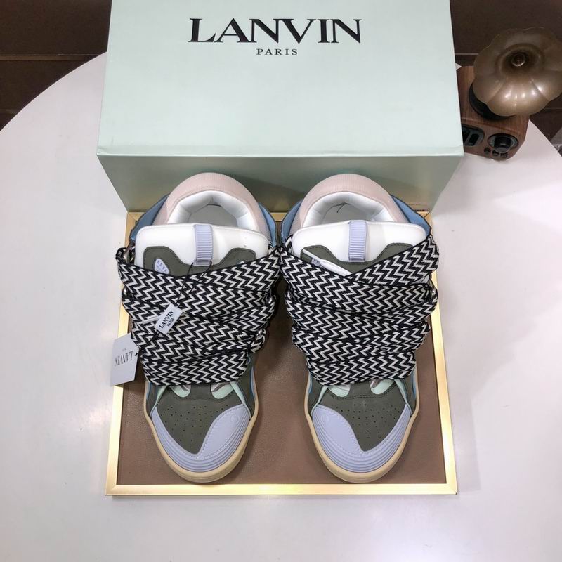 Lanvin Curb Low-top Trainers Green and Blue