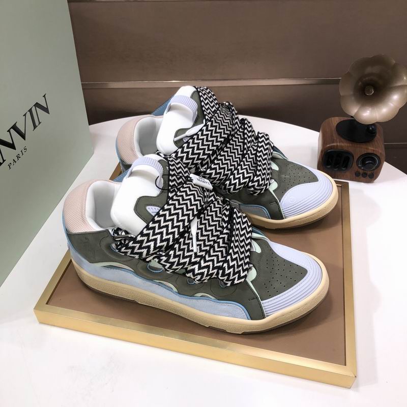 Lanvin Curb Low-top Trainers Green and Blue