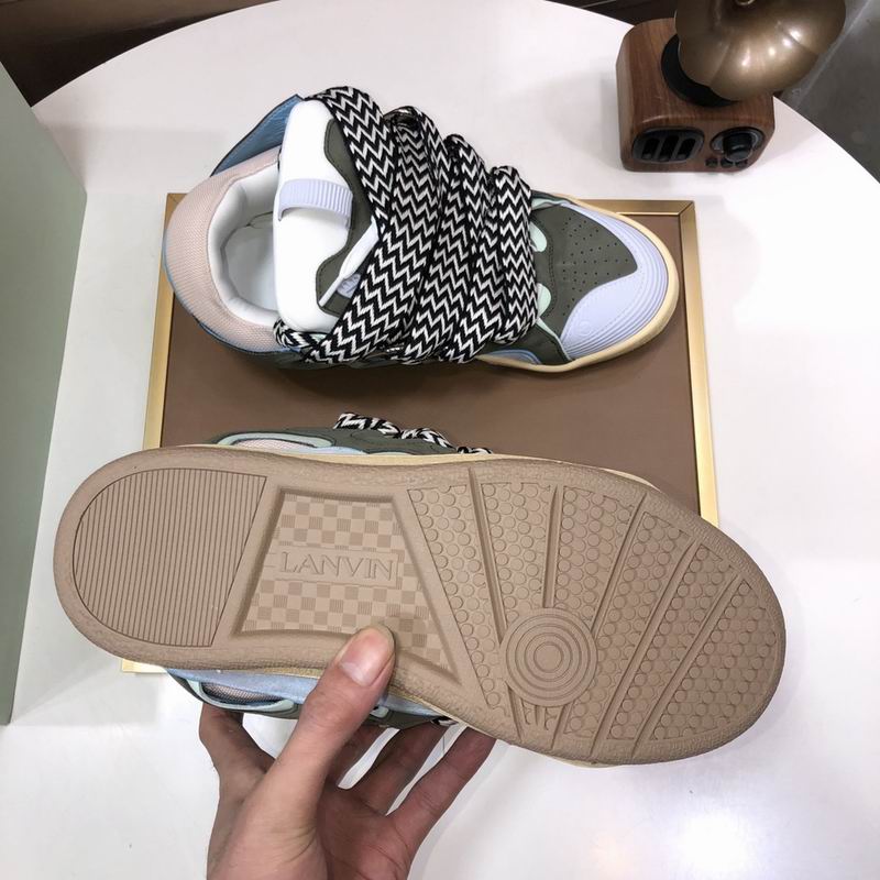 Lanvin Curb Low-top Trainers Green and Blue