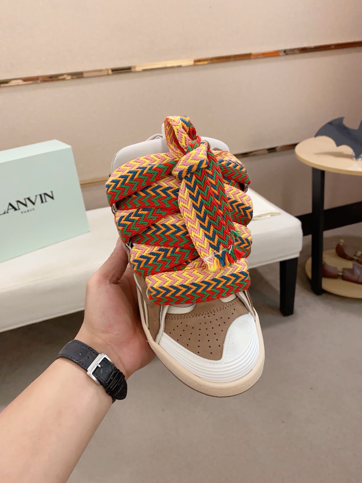 Lanvin Curb Low-top Trainers White and Brown