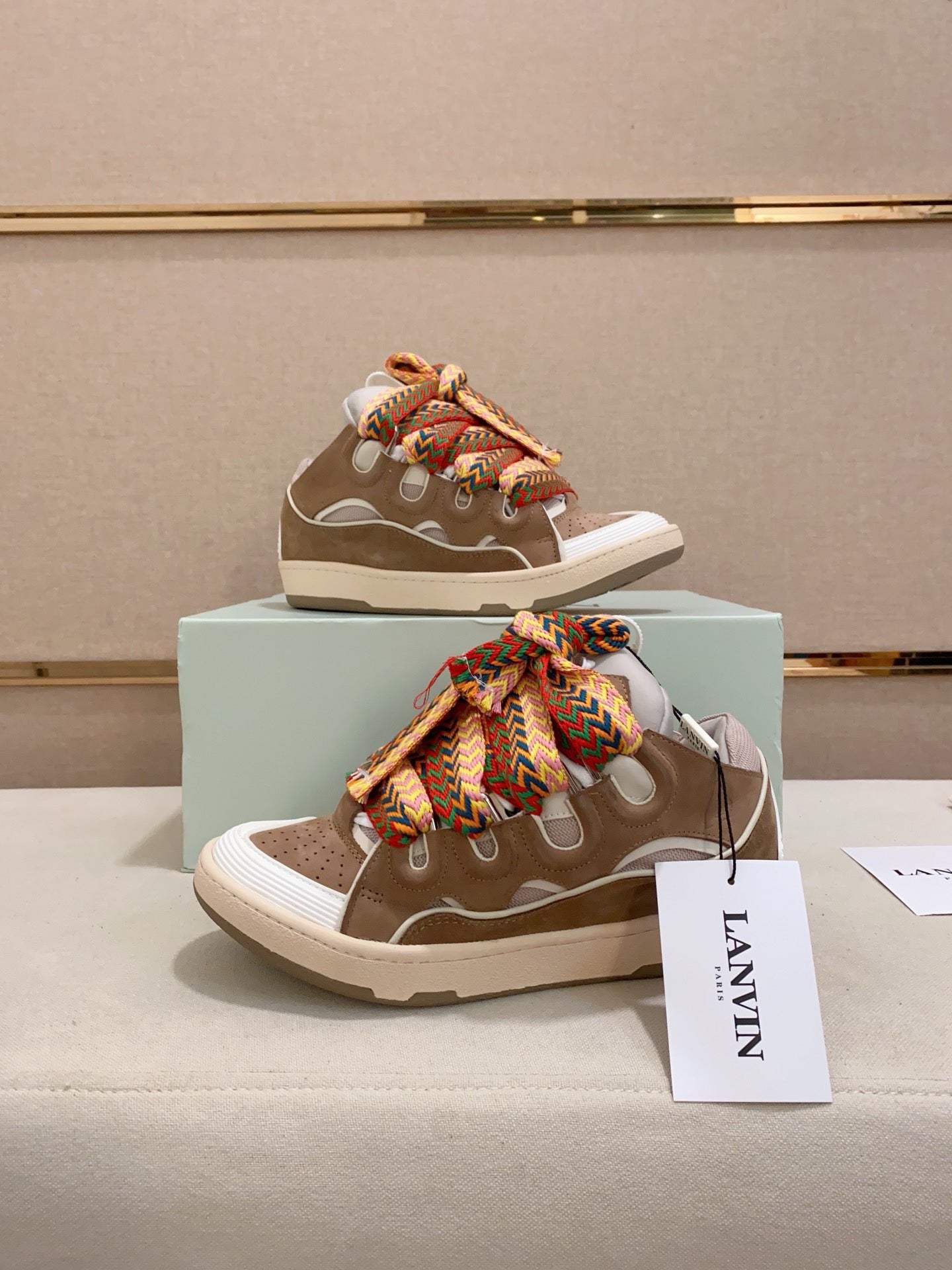 Lanvin Curb Low-top Trainers White and Brown