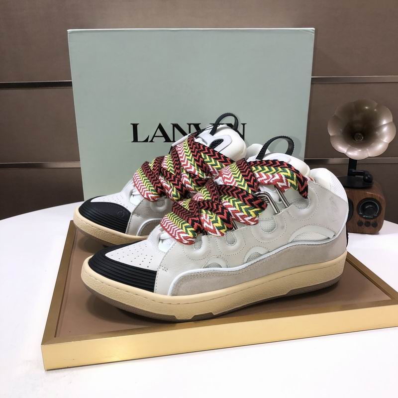 Lanvin Curb Low-top Trainers Cream and Black