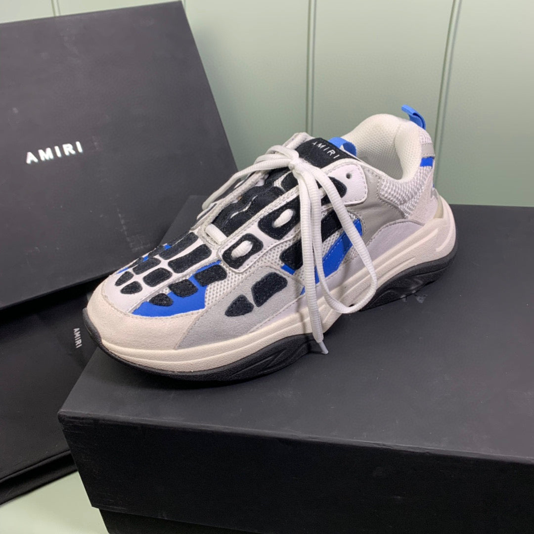 Amiri SKel-Top Trainers White and Blue