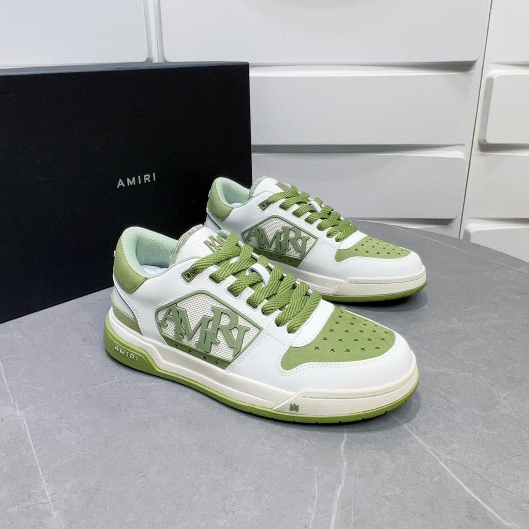 Amiri Classic Low Trainers White and Green