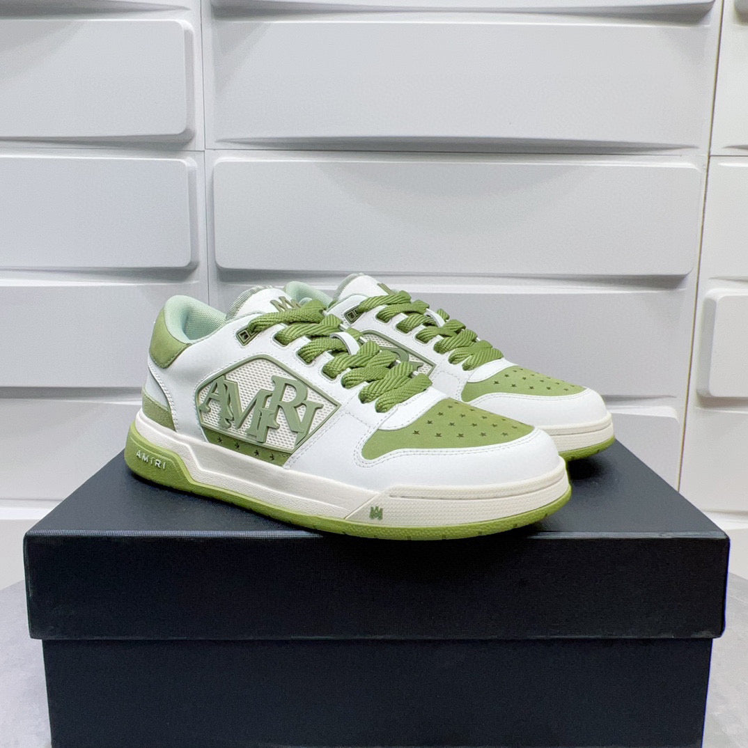 Amiri Classic Low Trainers White and Green
