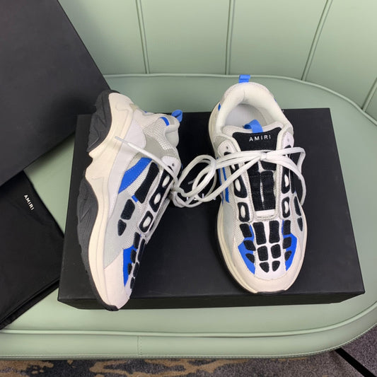 Amiri SKel-Top Trainers White and Blue