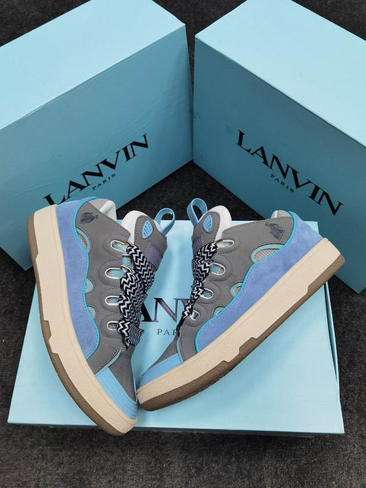 Lanvin Curb Low-top Trainers Grey and Blue