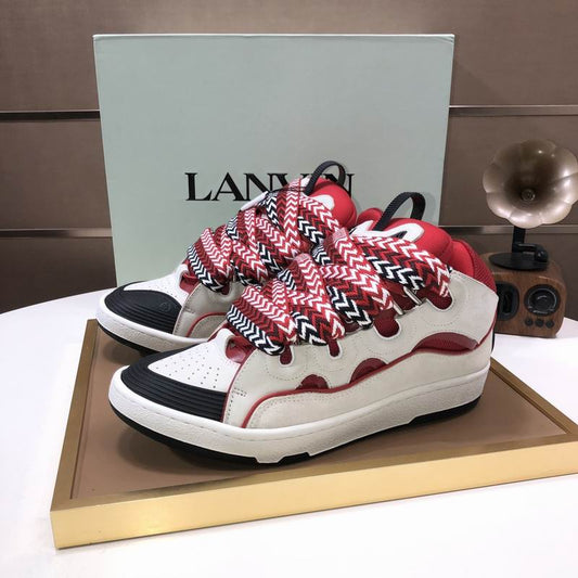 Lanvin Curb Low-top Trainers White and Red