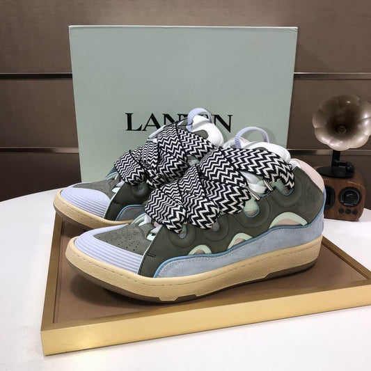 Lanvin Curb Low-top Trainers Green and Blue