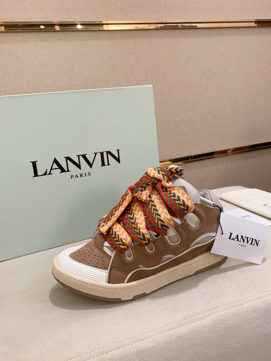 Lanvin Curb Low-top Trainers White and Brown