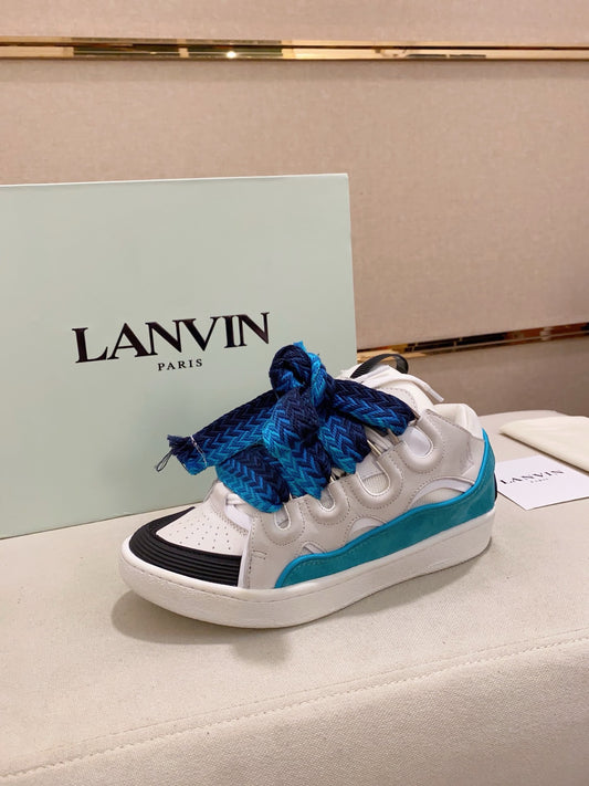 Lanvin Curb Low-top Trainers White and Blue