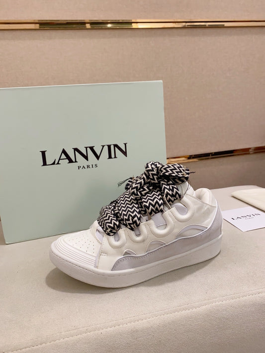 Lanvin Curb Low-top Trainers White and Grey